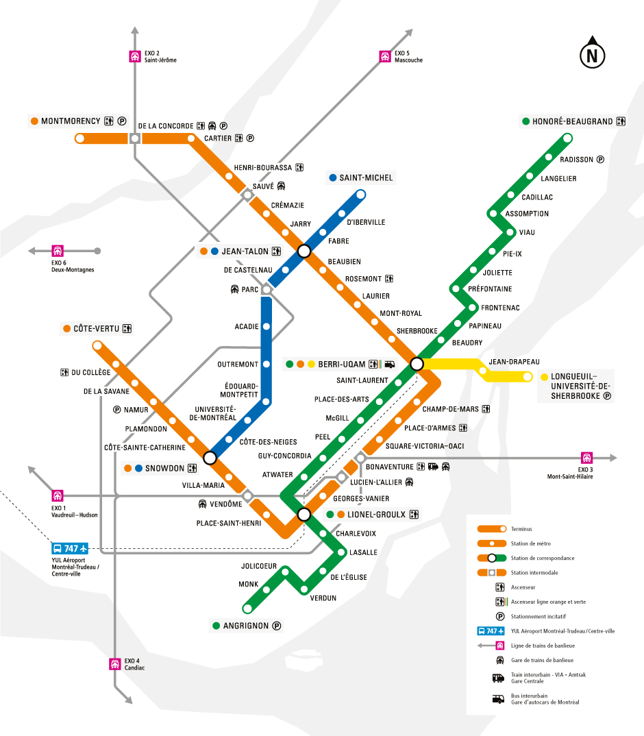 Mapa do Metro de Montreal