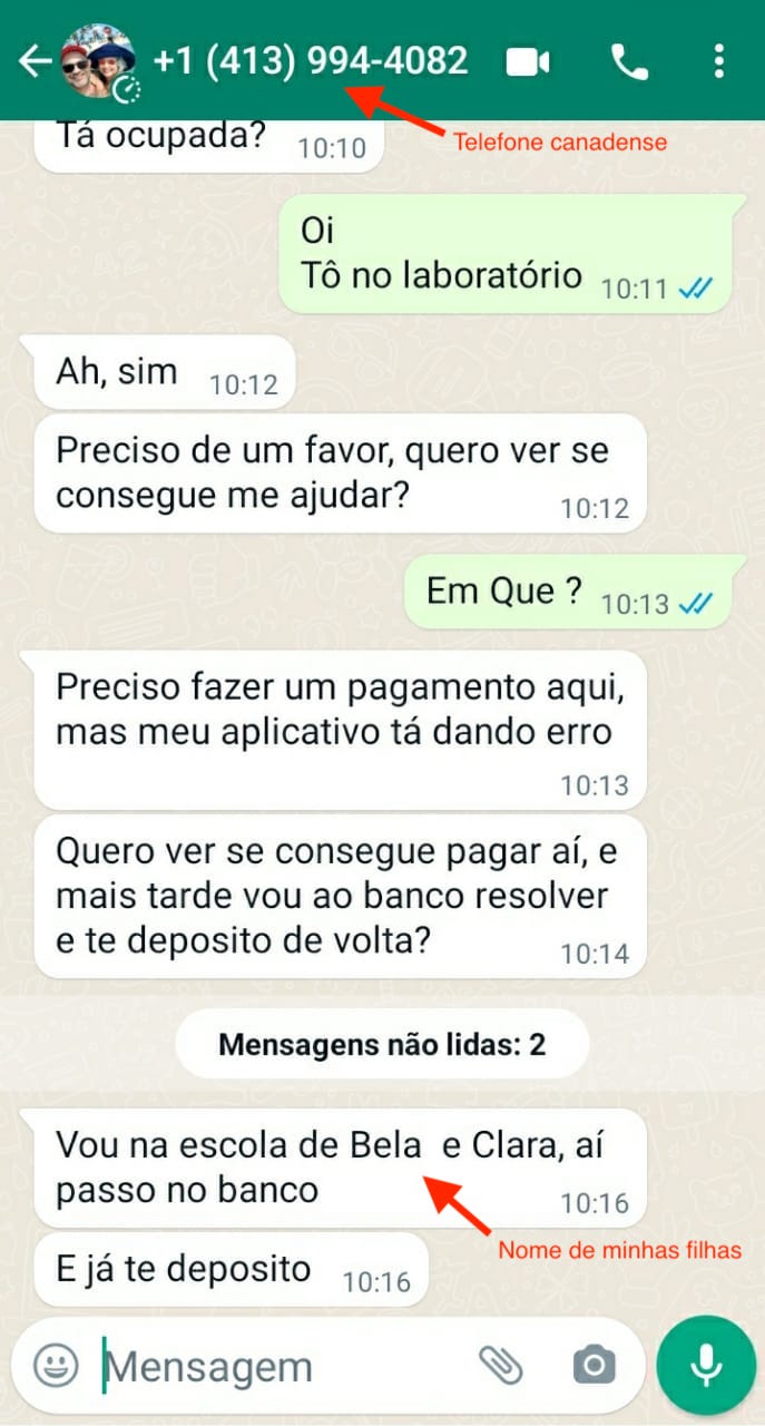 Print do celular de minha mae