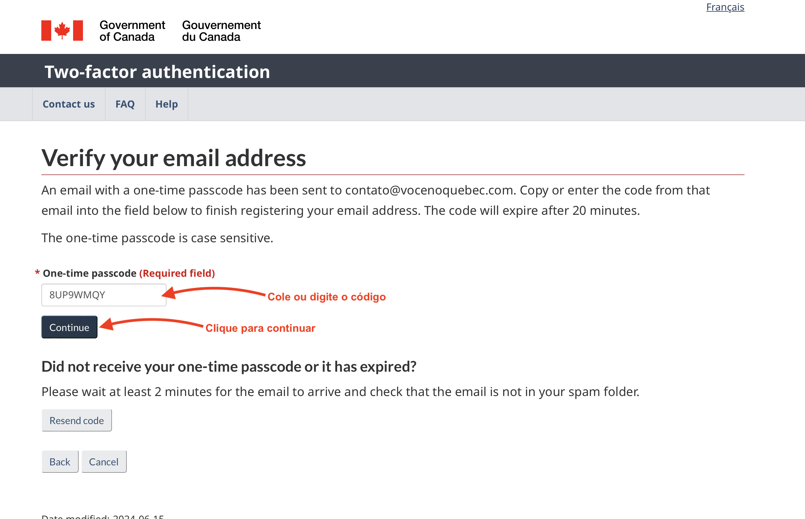 Tela 22 | Guia Passo a Passo: Criar Conta no Site de Imigração do Canadá